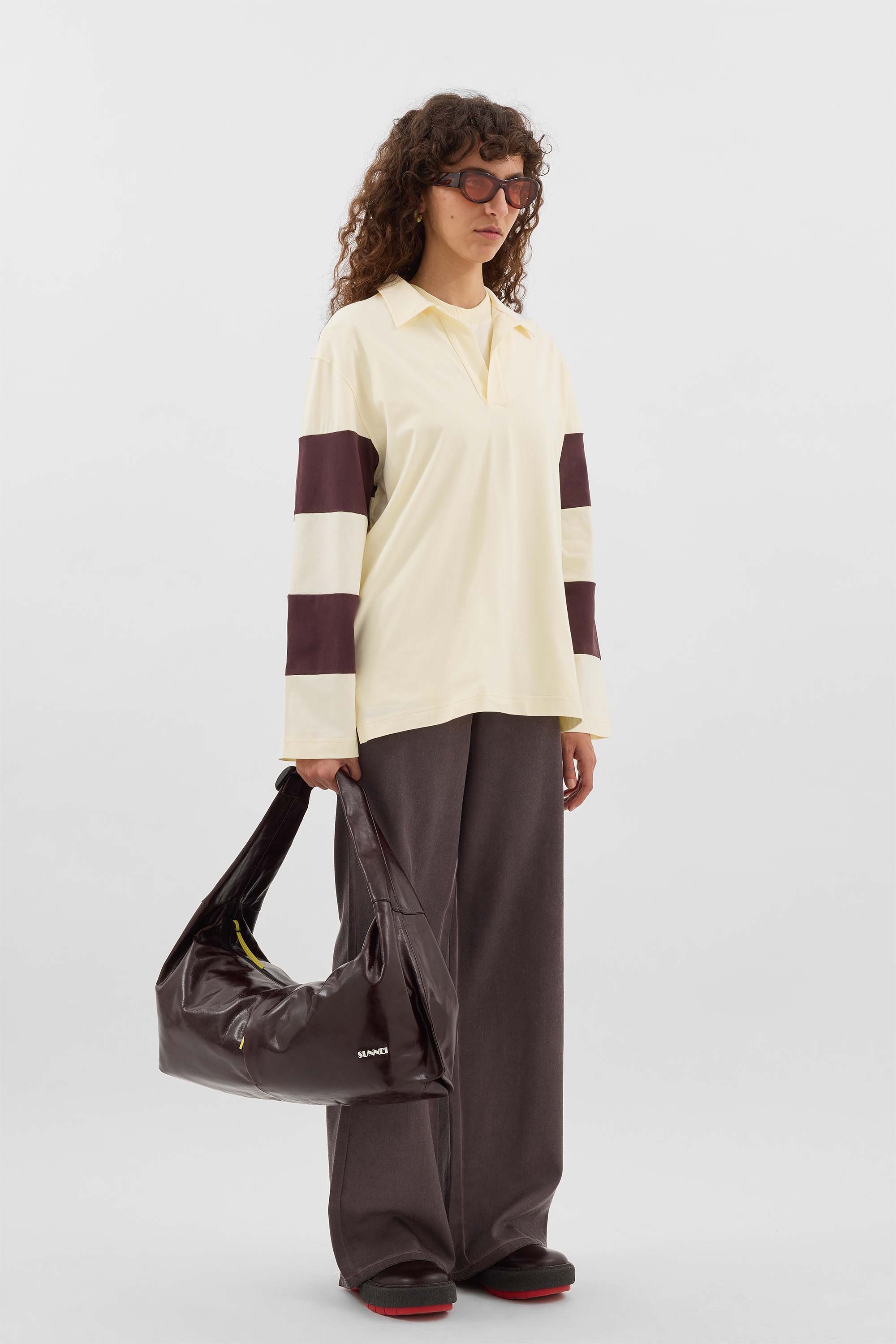 JERSEY POLO / chocolate plum & butter - Image 4