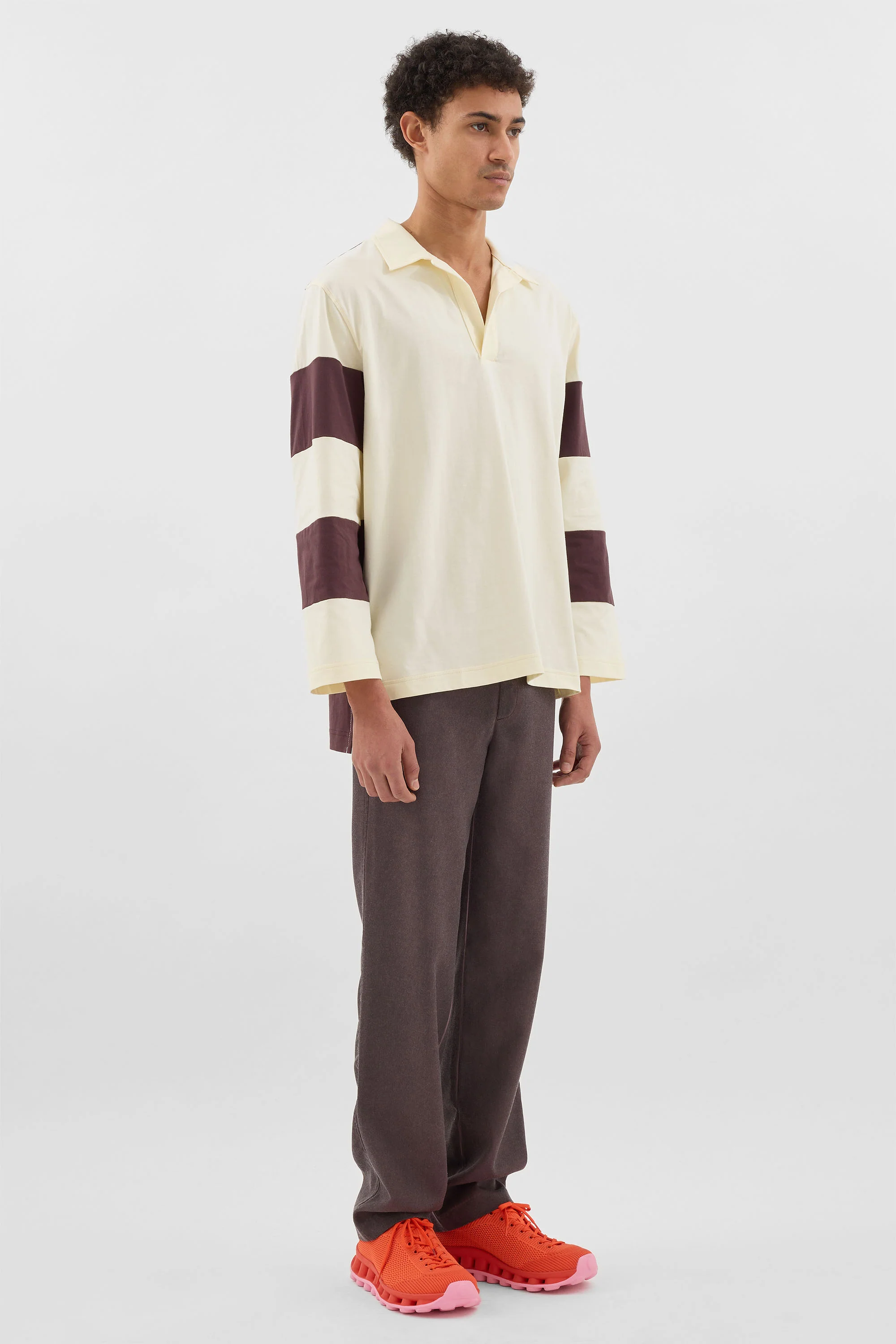 JERSEY POLO / chocolate plum & butter - Image 5