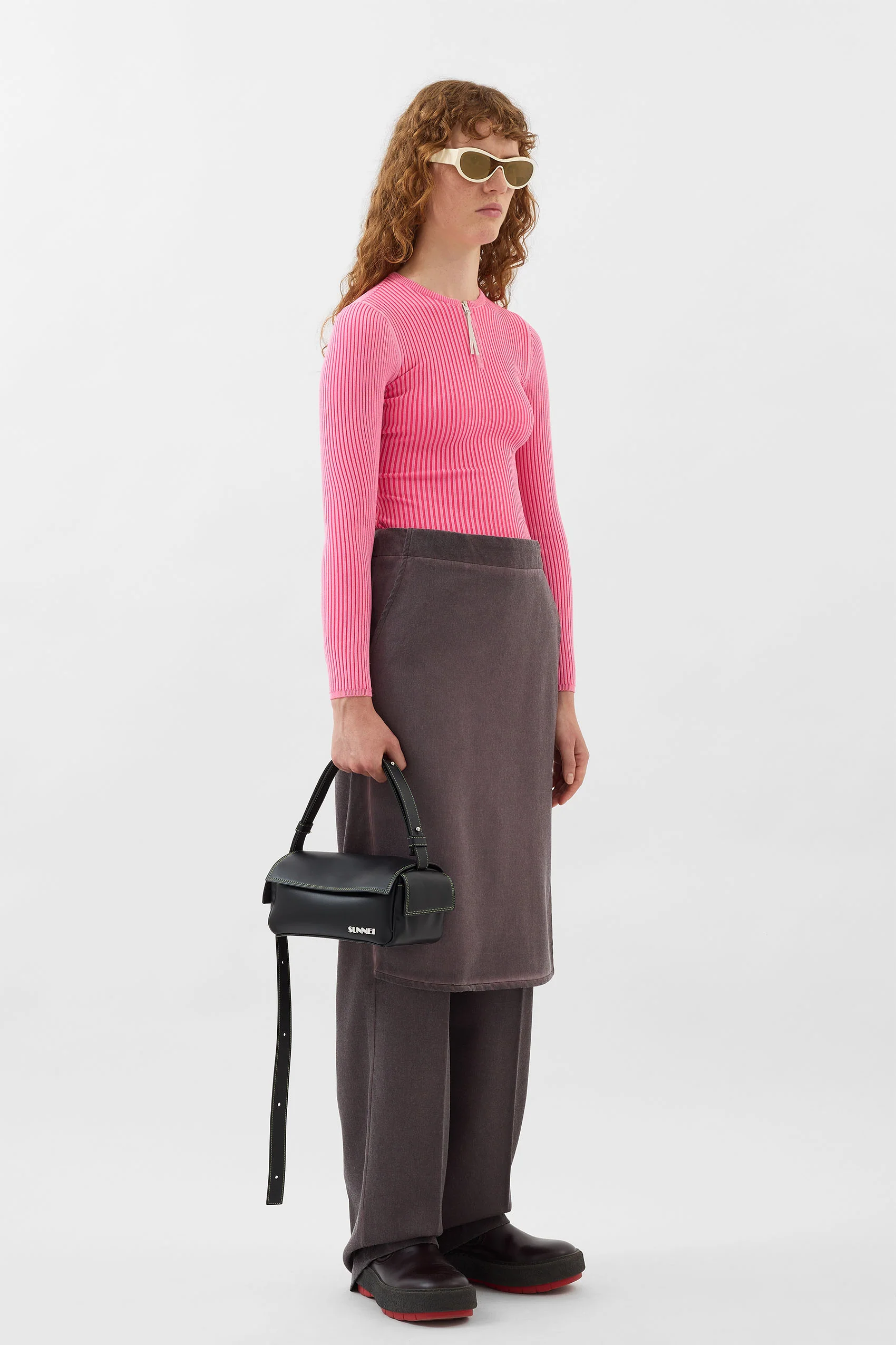 LONG PANTA SKIRT / plum - Image 5