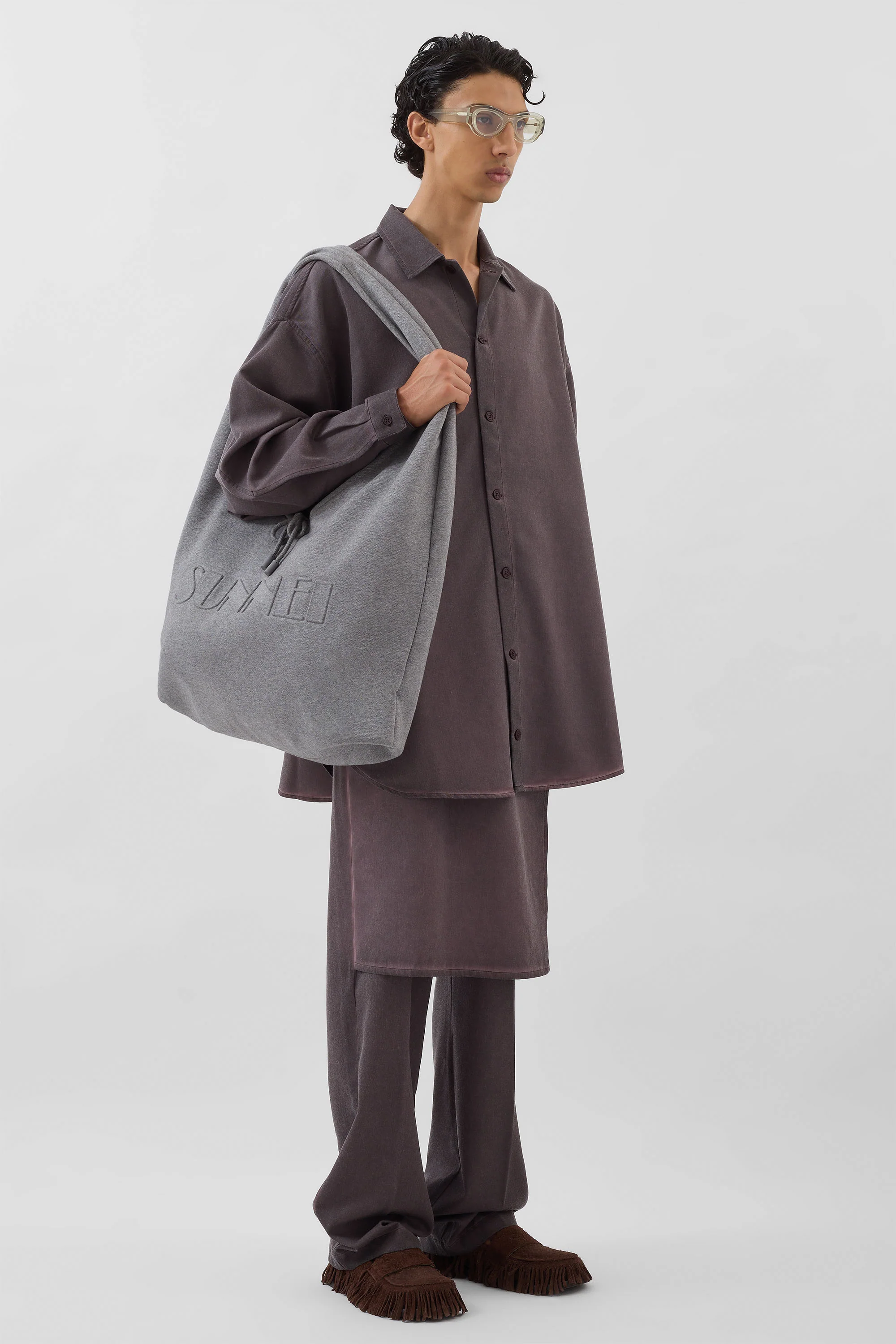 LONG PANTA SKIRT / plum - Image 6