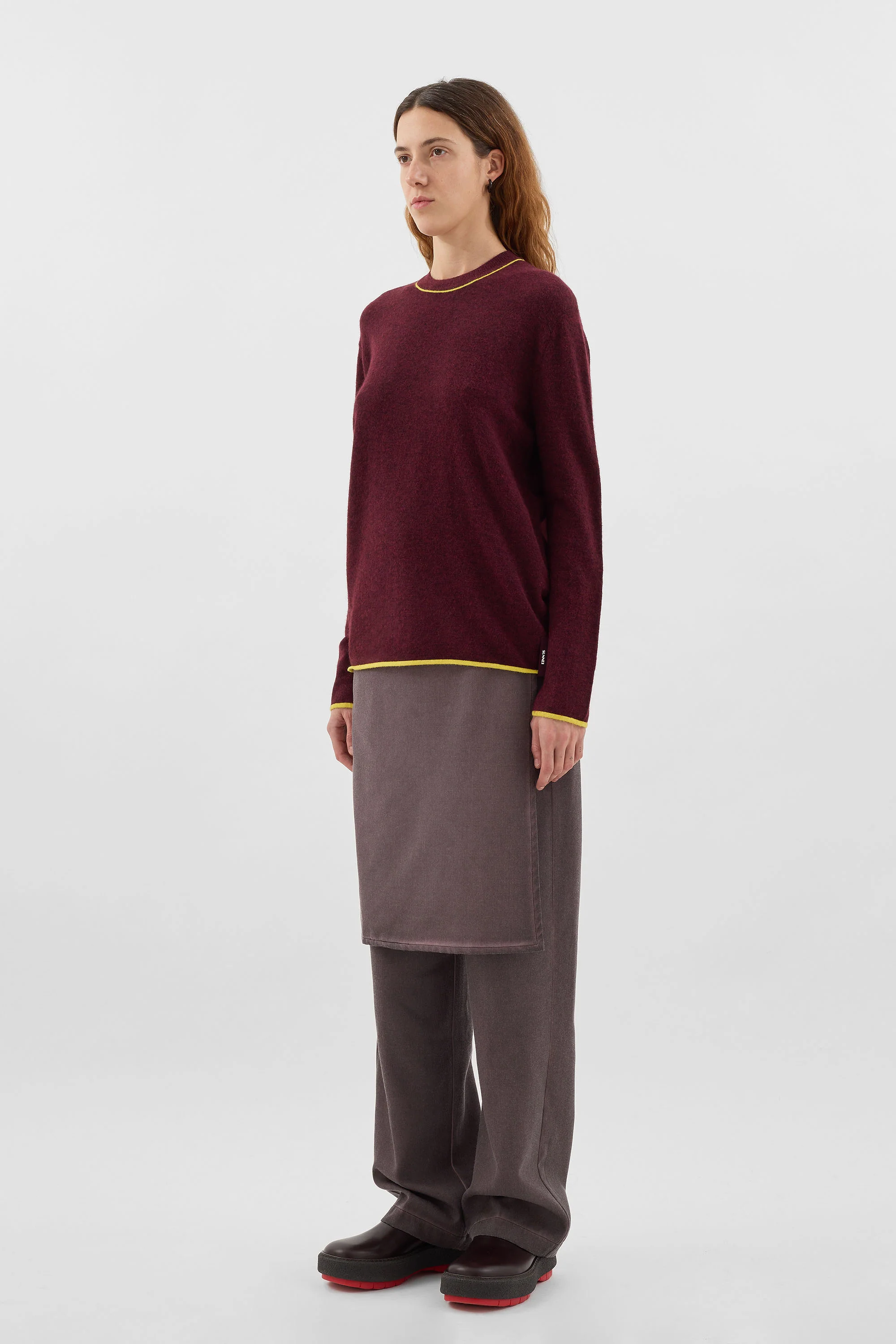 LONGSLEEVE ROUNDNECK / burnt aubergine - Image 5